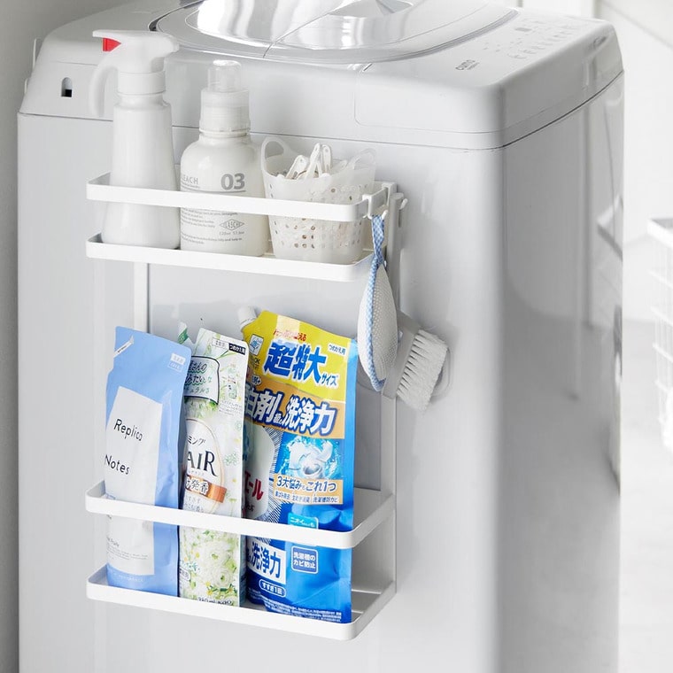 洗濯機横マグネット収納ラック タワー 2段 山崎実業 公式 tower マグネット 1800 1801 ホワイト ブラック 送料無料