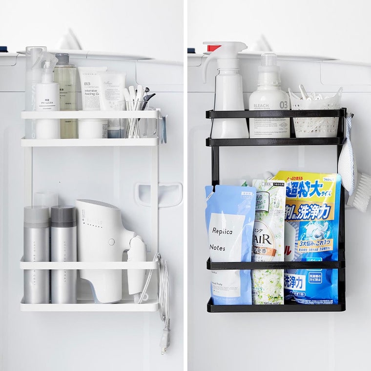 洗濯機横マグネット収納ラック タワー 2段 山崎実業 公式 tower マグネット 1800 1801 ホワイト ブラック 送料無料