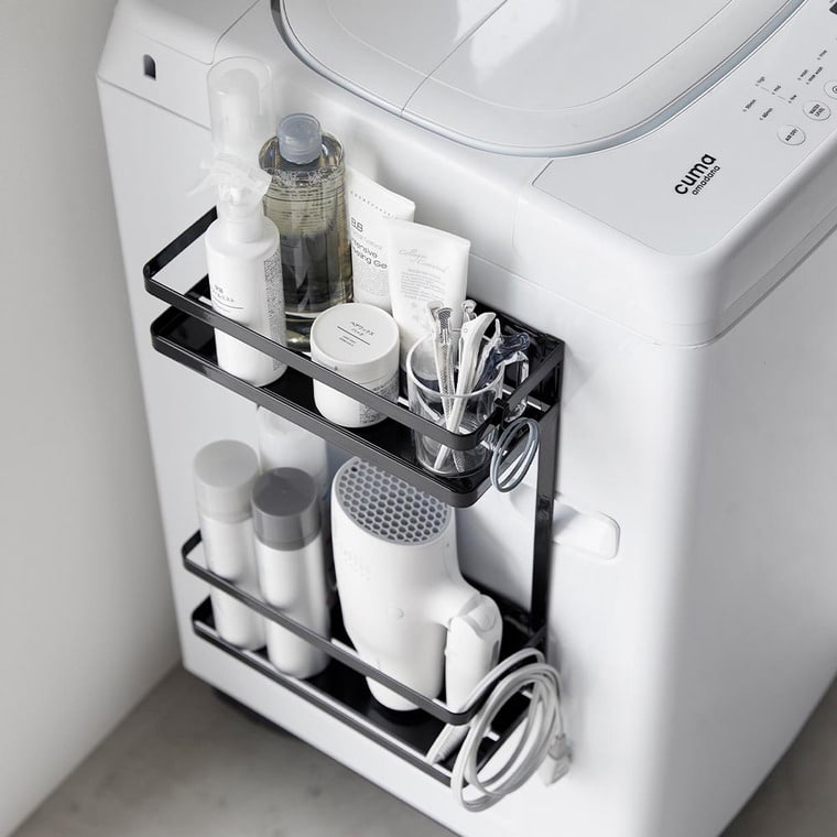 洗濯機横マグネット収納ラック タワー 2段 山崎実業 公式 tower マグネット 1800 1801 ホワイト ブラック 送料無料