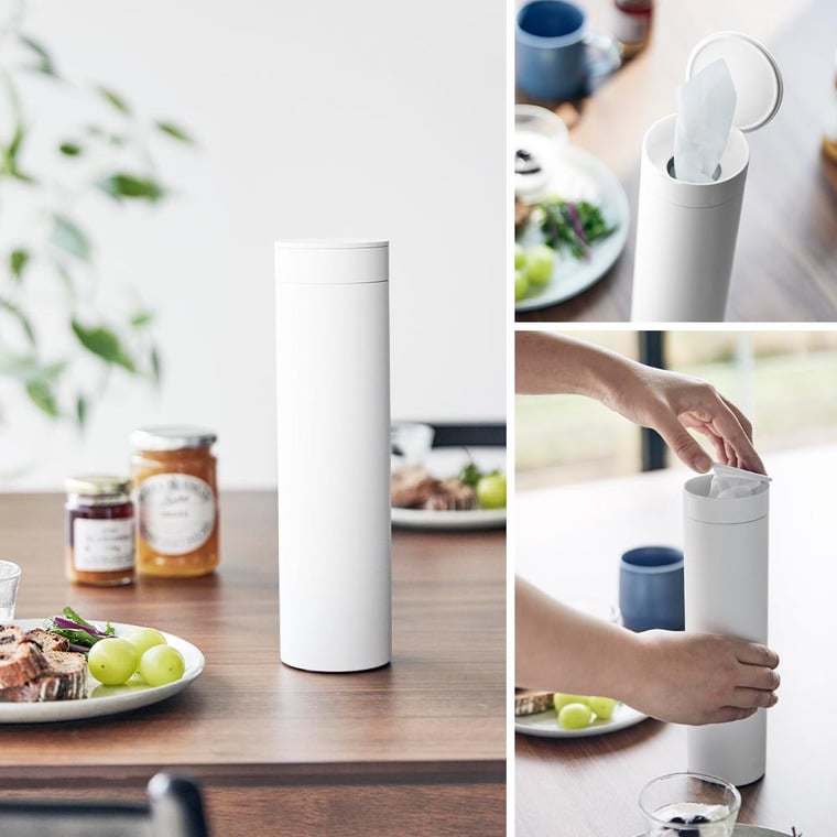 （土・日発送可） ボトル型蓋付きティッシュケース タワー 山崎実業 公式 tower 1828 1829 ホワイト ブラック