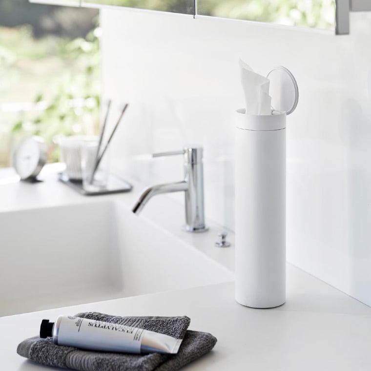 （土・日発送可） ボトル型蓋付きティッシュケース タワー 山崎実業 公式 tower 1828 1829 ホワイト ブラック