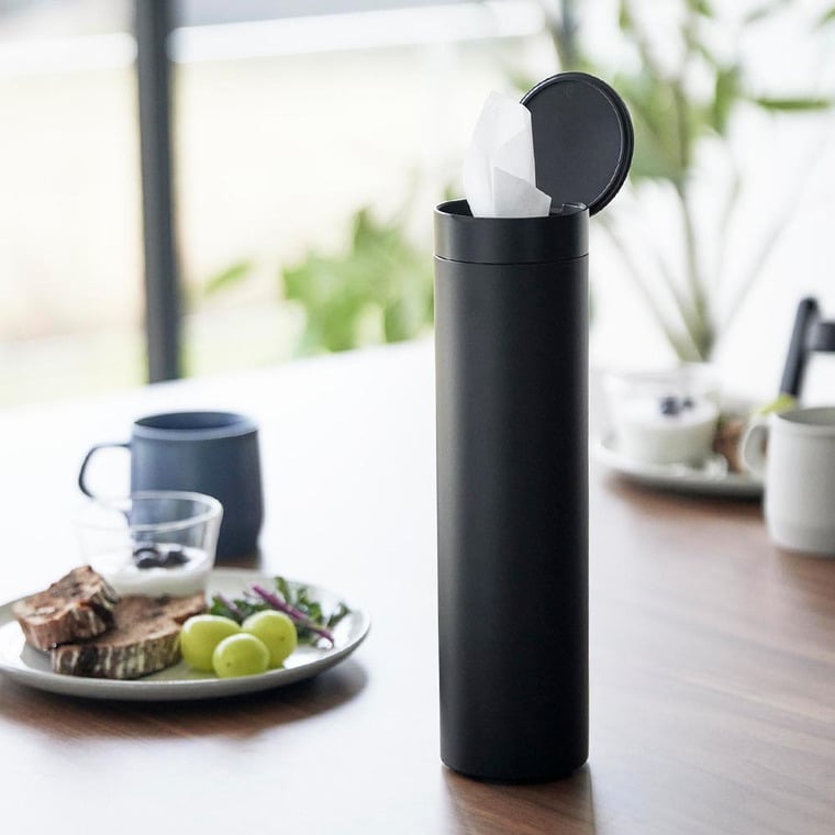 （土・日発送可） ボトル型蓋付きティッシュケース タワー 山崎実業 公式 tower 1828 1829 ホワイト ブラック