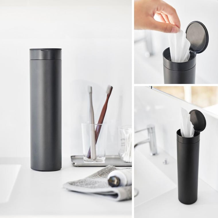 （土・日発送可） ボトル型蓋付きティッシュケース タワー 山崎実業 公式 tower 1828 1829 ホワイト ブラック