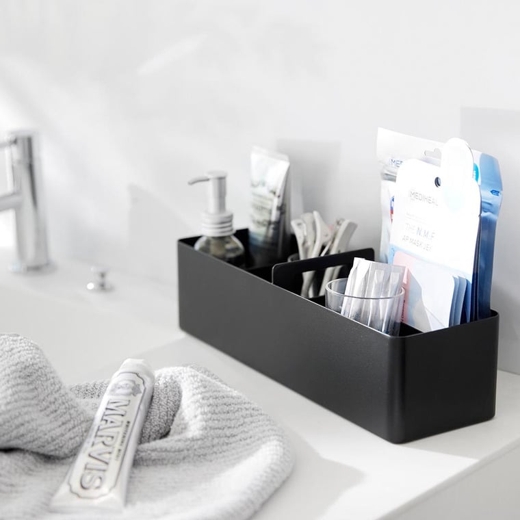 （土・日発送可） ハンドル付きスリム収納ボックス タワー 山崎実業 公式 tower 1854 1855 ホワイト ブラック / 送料無料