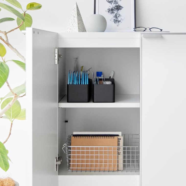 （土・日発送可） ハンドル付きスリム収納ボックス タワー 山崎実業 公式 tower 1854 1855 ホワイト ブラック / 送料無料