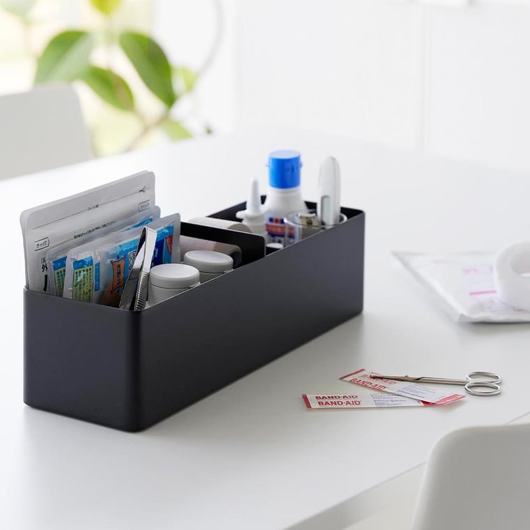 （土・日発送可） ハンドル付きスリム収納ボックス タワー 山崎実業 公式 tower 1854 1855 ホワイト ブラック / 送料無料