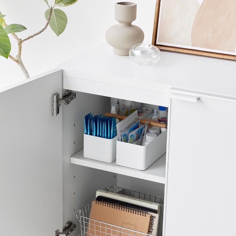 （土・日発送可） ハンドル付きスリム収納ボックス トスカ ホワイト 山崎実業 公式 tosca 1856 送料無料