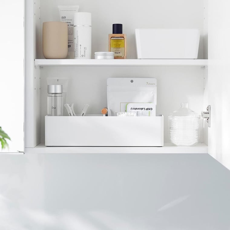 （土・日発送可） ハンドル付きスリム収納ボックス トスカ ホワイト 山崎実業 公式 tosca 1856 送料無料