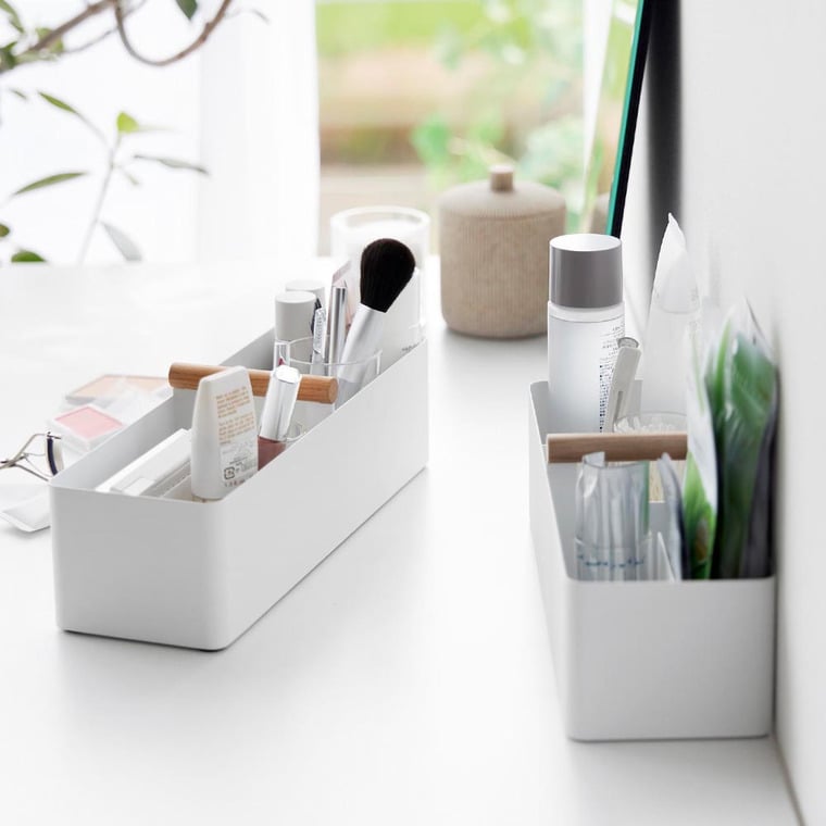 （土・日発送可） ハンドル付きスリム収納ボックス トスカ ホワイト 山崎実業 公式 tosca 1856 送料無料