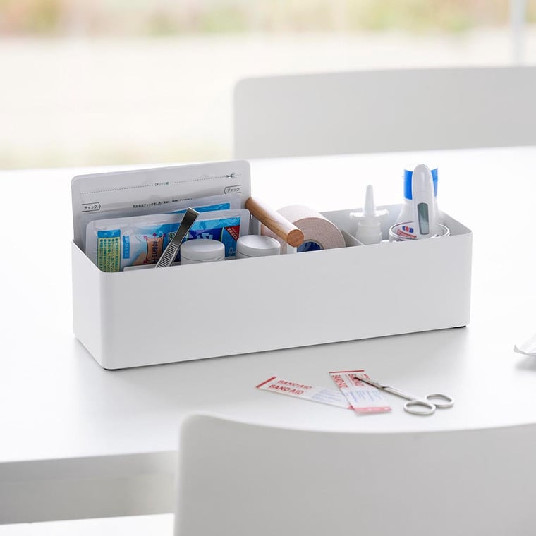 （土・日発送可） ハンドル付きスリム収納ボックス トスカ ホワイト 山崎実業 公式 tosca 1856 送料無料