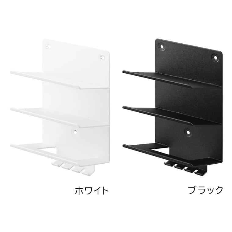(土・日発送可) ウォールモバイル充電&収納ラック タワー 3段 石こうボード壁対応 山崎実業 公式 tower 1877 1878 ホワイト ブラック