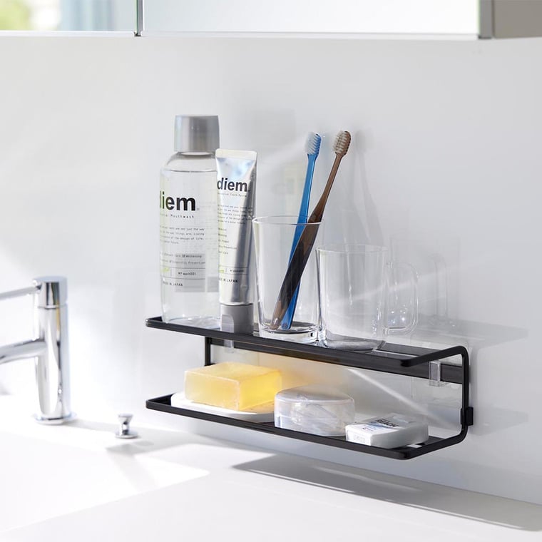 (土・日発送可) フィルムフックサニタリーラック タワー 2段 山崎実業 公式 tower 2173 2174 ホワイト ブラック 送料無料