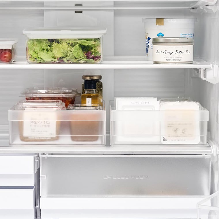 （土・日発送可） 冷蔵庫中収納ケース タワー L 仕切り付き 山崎実業 公式 tower 1477 1478 ホワイト ブラック