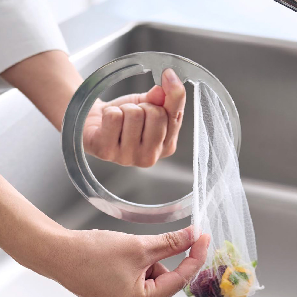 水切りネットが交換しやすい排水口ネットホルダー タワー 山崎実業 公式 tower 1694