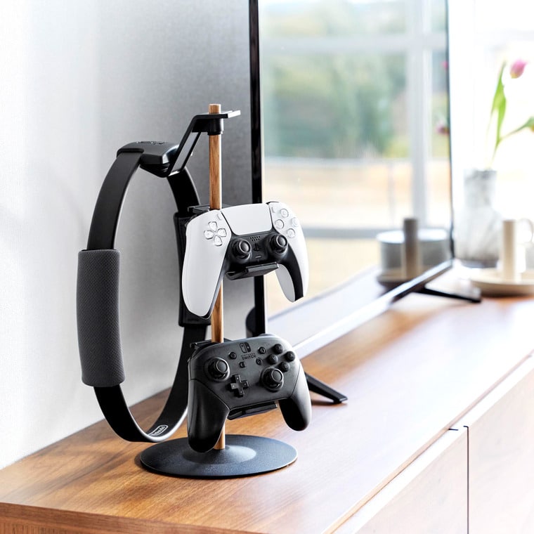 （土・日発送可） 置台が動くゲームコントローラー収納ラック タワー 山崎実業 公式 tower 収納 1699 1700ホワイト ブラック 送料無料