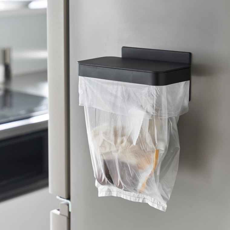 (土・日発送可) ワゴンに付けられるマグネット蓋付きポリ袋ホルダー タワー 山崎実業 公式 tower ゴミ箱 1701 1702 ホワイト ブラック