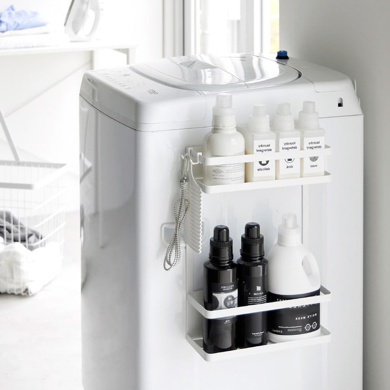 洗濯機横マグネット収納ラック タワー 2段 山崎実業 公式 tower マグネット 1800 1801 ホワイト ブラック 送料無料