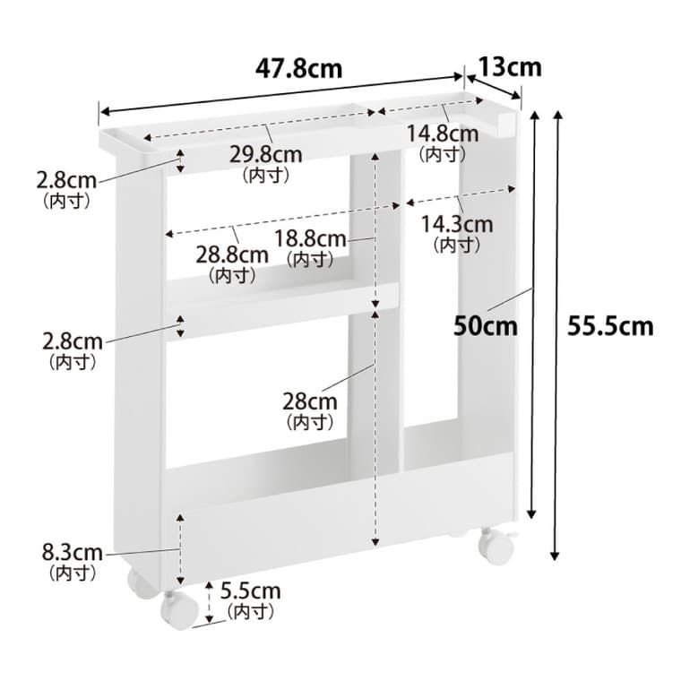 (土・日発送可) キャスター付きトイレスリムワゴン タワー 3段 山崎実業 公式 tower 1802 1803 ホワイト ブラック / トイレ収納 送料無料