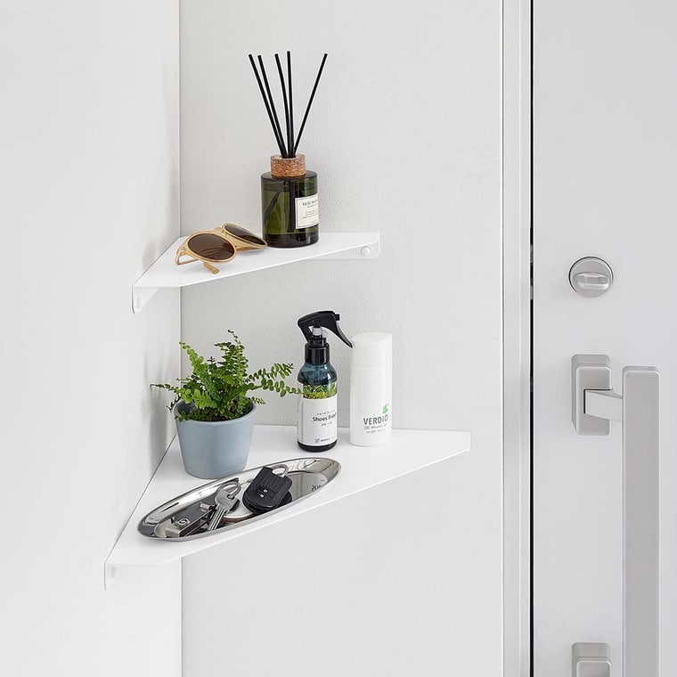 （土・日発送可） ウォールコーナーシェルフ タワー L 石こうボード壁対応 山崎実業 公式 tower 1401 1402 ホワイト ブラック / 送料無料