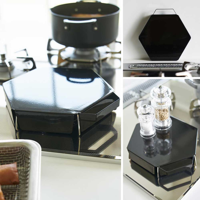 （土・日発送可） 立てて置ける五徳カバー タワー 山崎実業 公式 tower キッチン 1413 1414 ホワイト ブラック