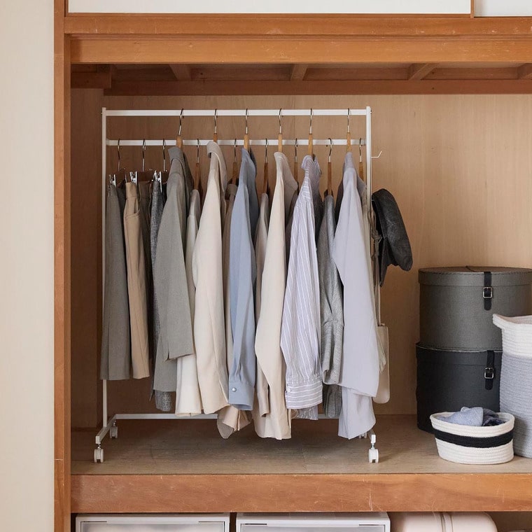 収納力アップハンガーラック タワー 2段 山崎実業 公式 tower ホワイト ブラック 1435 1436 / フック付き 4連 キャスター付き 室内干し送料無料