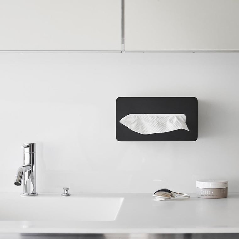 （土・日発送可） フィルムフッククレンジングタオルケース タワー 山崎実業 公式 tower 1446 1447 ホワイト ブラック / 使い捨てタオルホルダー