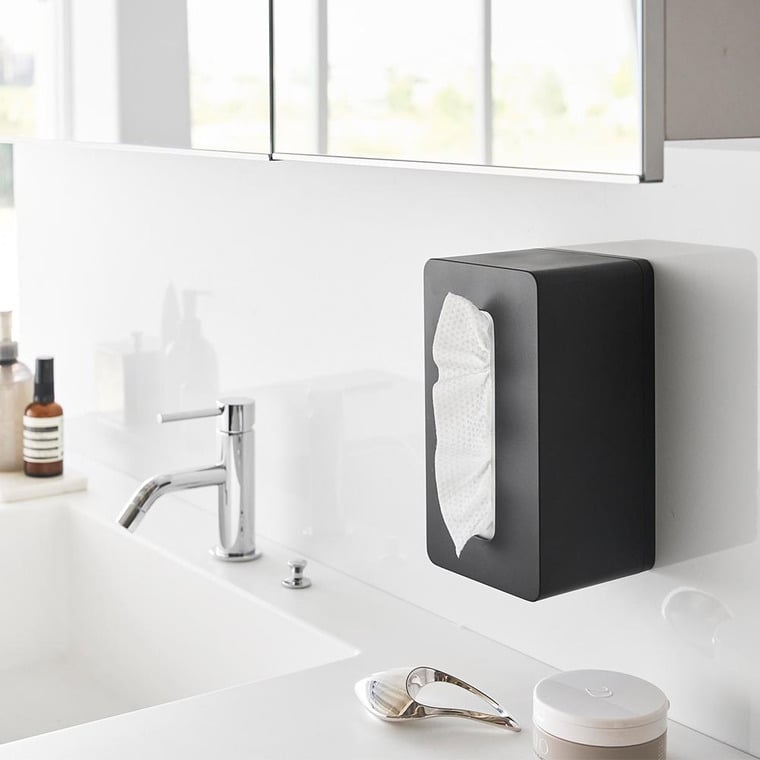 （土・日発送可） フィルムフッククレンジングタオルケース タワー 山崎実業 公式 tower 1446 1447 ホワイト ブラック / 使い捨てタオルホルダー