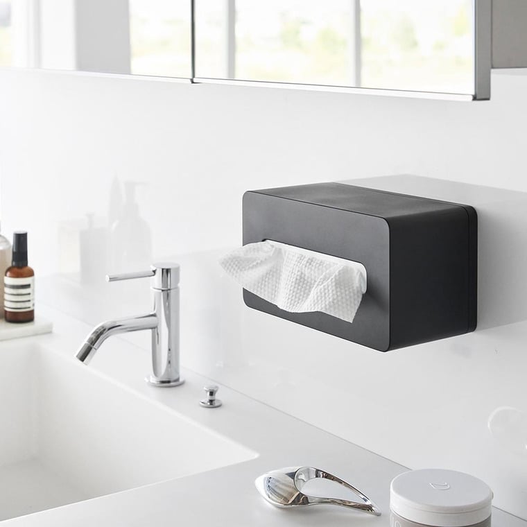 （土・日発送可） フィルムフッククレンジングタオルケース タワー 山崎実業 公式 tower 1446 1447 ホワイト ブラック / 使い捨てタオルホルダー