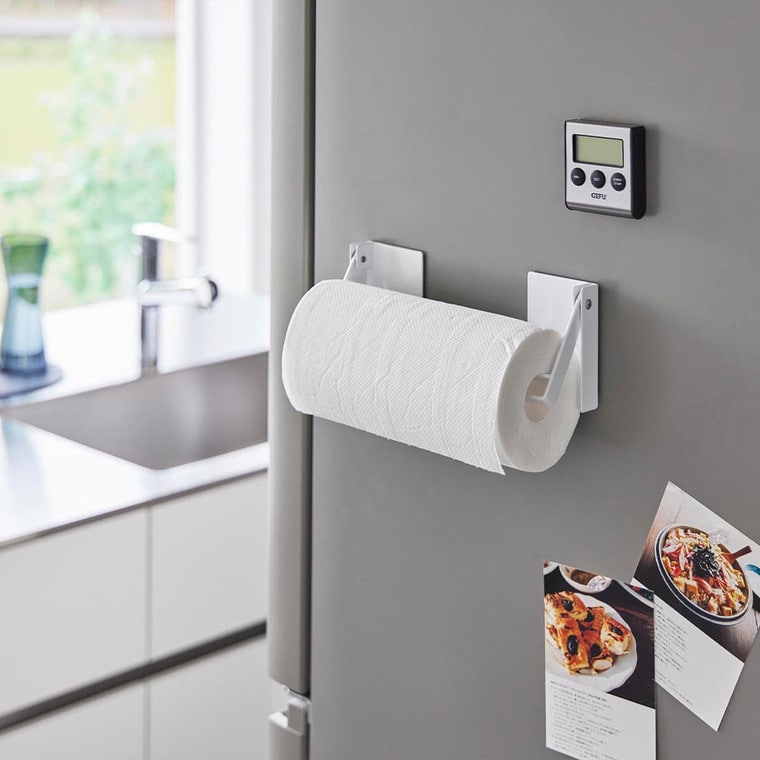 （土・日発送可） 片手でカットマグネット挟み込み式キッチンペーパーホルダー タワー 山崎実業 公式 tower 1450 1451 ホワイト ブラック