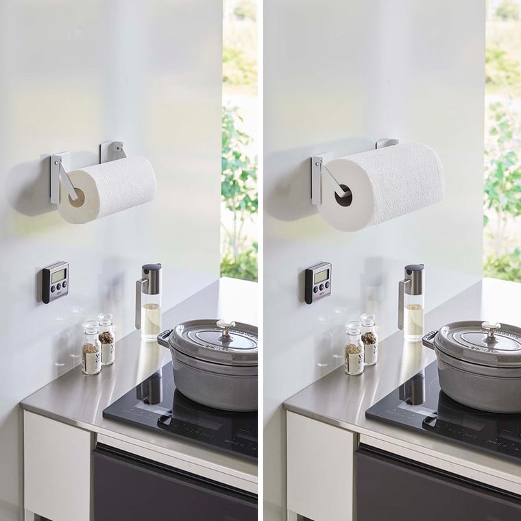 （土・日発送可） 片手でカットマグネット挟み込み式キッチンペーパーホルダー タワー 山崎実業 公式 tower 1450 1451 ホワイト ブラック