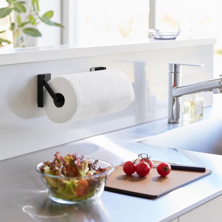 （土・日発送可） 片手でカットマグネット挟み込み式キッチンペーパーホルダー タワー 山崎実業 公式 tower 1450 1451 ホワイト ブラック