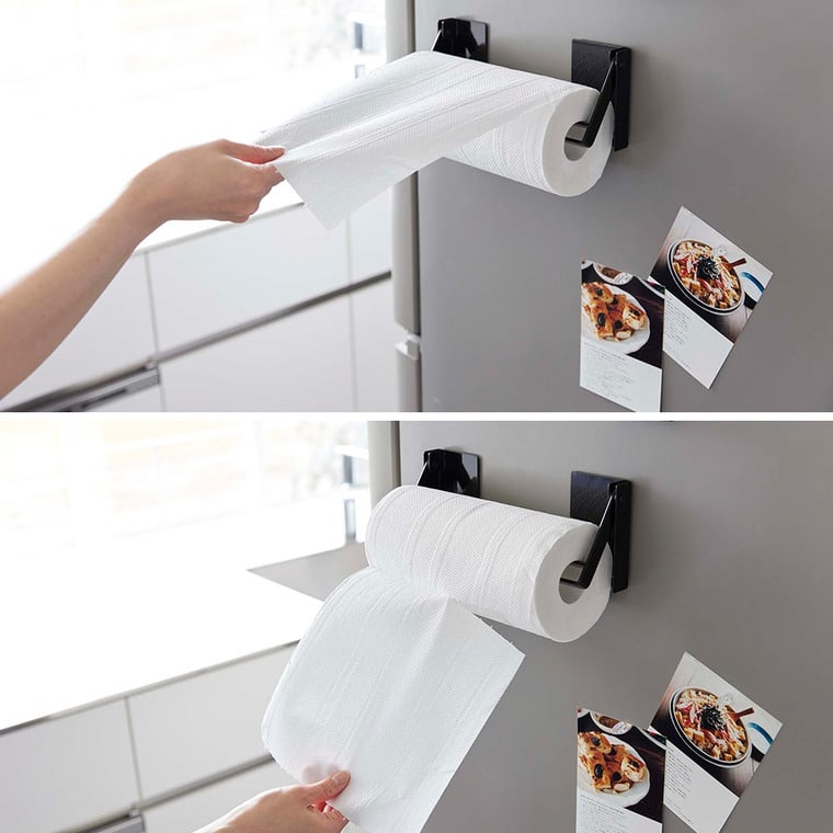 （土・日発送可） 片手でカットマグネット挟み込み式キッチンペーパーホルダー タワー 山崎実業 公式 tower 1450 1451 ホワイト ブラック