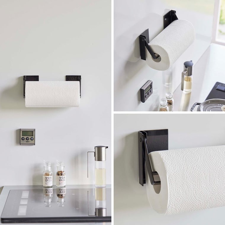 （土・日発送可） 片手でカットマグネット挟み込み式キッチンペーパーホルダー タワー 山崎実業 公式 tower 1450 1451 ホワイト ブラック