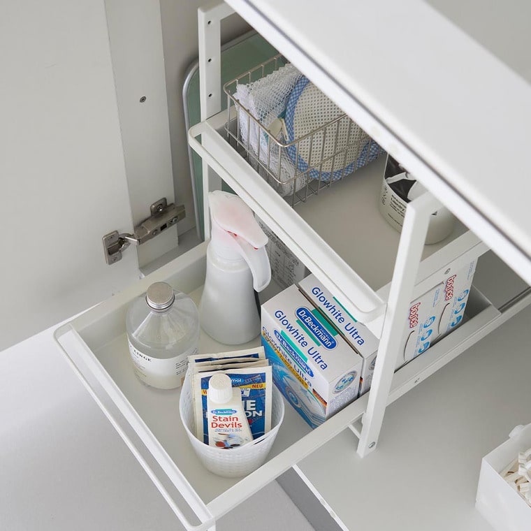 シンク下スライドラック タワー 2段 山崎実業 公式 tower 1460 1461 ホワイト ブラック / 送料無料