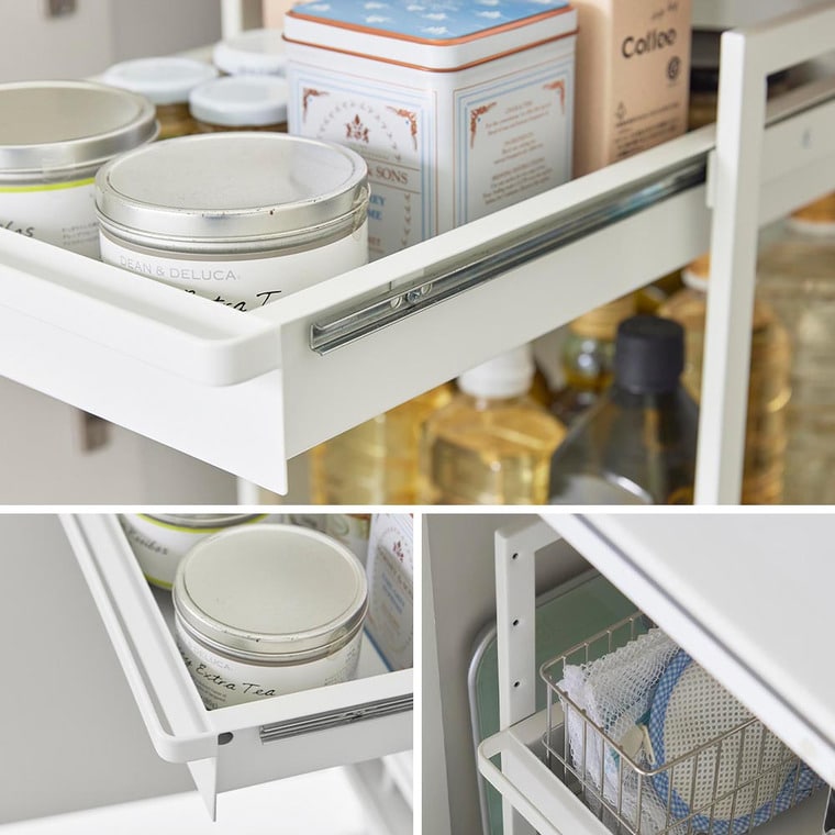 シンク下スライドラック タワー 2段 山崎実業 公式 tower 1460 1461 ホワイト ブラック / 送料無料