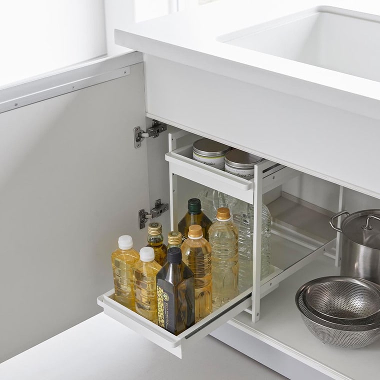 シンク下スライドラック タワー 2段 山崎実業 公式 tower 1460 1461 ホワイト ブラック / 送料無料