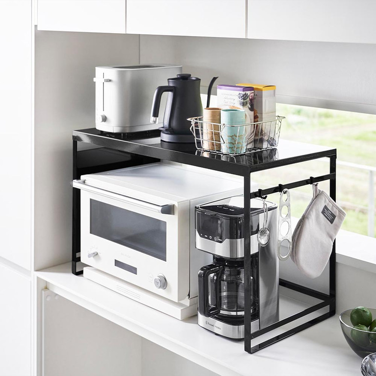 (土・日発送可) スチールパネル付きレンジラック タワー W75 山崎実業 公式 tower 1483 1484 ホワイト ブラック 送料無料