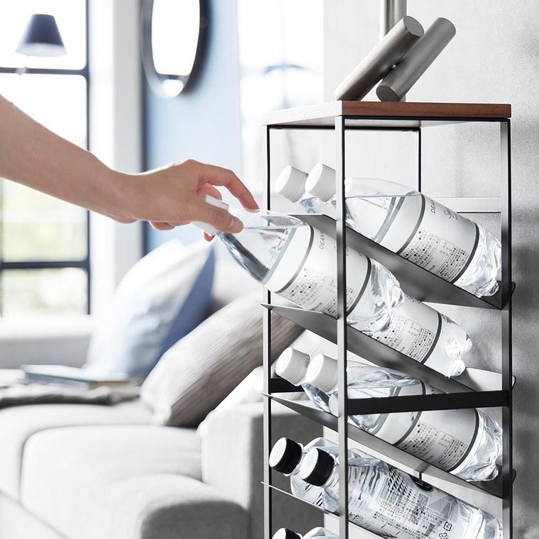 天板付きボトルストッカー タワー 8段 山崎実業 公式 tower 1491 1492 ホワイト ブラック 送料無料