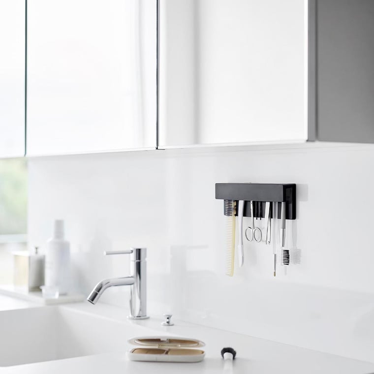 フィルムフック差し込み式歯ブラシ&チューブホルダー タワー W18 山崎実業 公式 tower 1497 1498 ホワイト ブラック