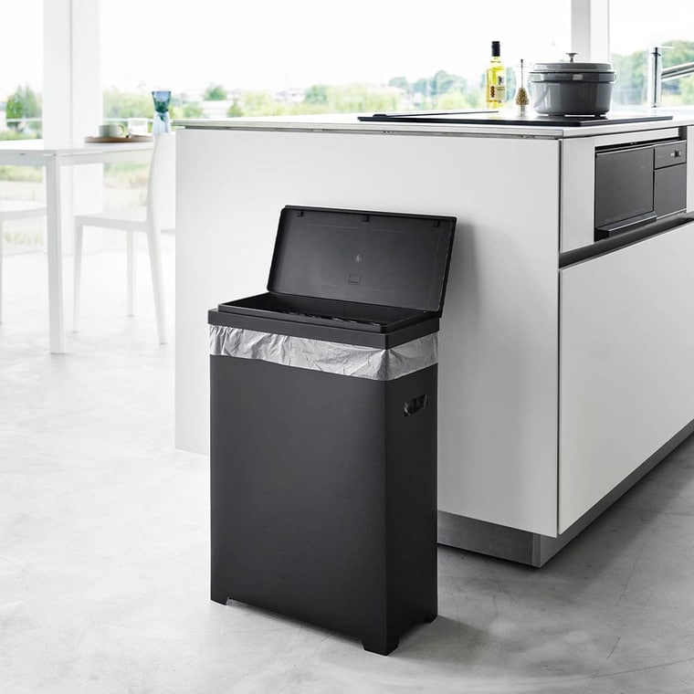 （土・日発送可） スリム蓋付きゴミ箱 タワー 横開きタイプ 山崎実業 公式 tower 1524 1525 ホワイト ブラック / 35L 分別用 送料無料