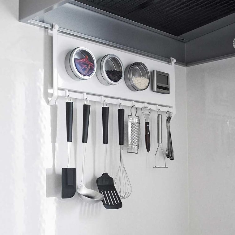 （土・日発送可） レンジフードスチールパネル&フック タワー 山崎実業 公式 tower ホワイト ブラック 1733 1734 送料無料