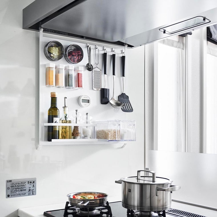 (土・日発送可) レンジフードスチールパネル タワー 山崎実業 公式 tower 1735 1736 ホワイト ブラック 送料無料