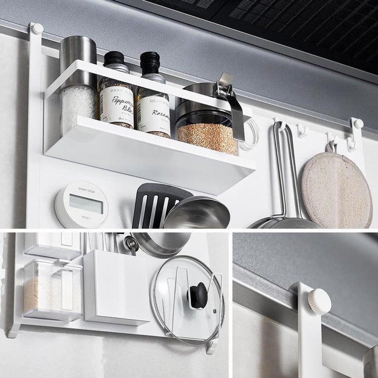 (土・日発送可) レンジフードスチールパネル タワー 山崎実業 公式 tower 1735 1736 ホワイト ブラック 送料無料