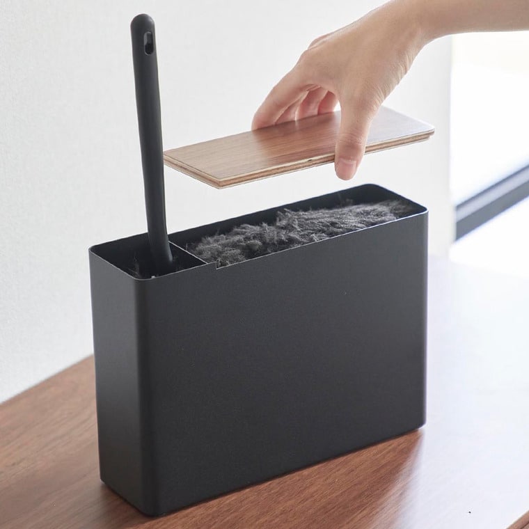 (土・日発送可) 替えモップ入れ付きハンディーワイパースタンド リン 山崎実業 公式 RIN 1836 1837 ブラウン ナチュラル 送料無料