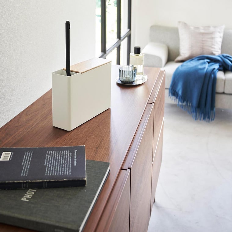 (土・日発送可) 替えモップ入れ付きハンディーワイパースタンド リン 山崎実業 公式 RIN 1836 1837 ブラウン ナチュラル 送料無料