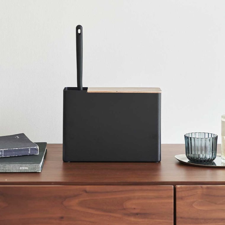 (土・日発送可) 替えモップ入れ付きハンディーワイパースタンド リン 山崎実業 公式 RIN 1836 1837 ブラウン ナチュラル 送料無料