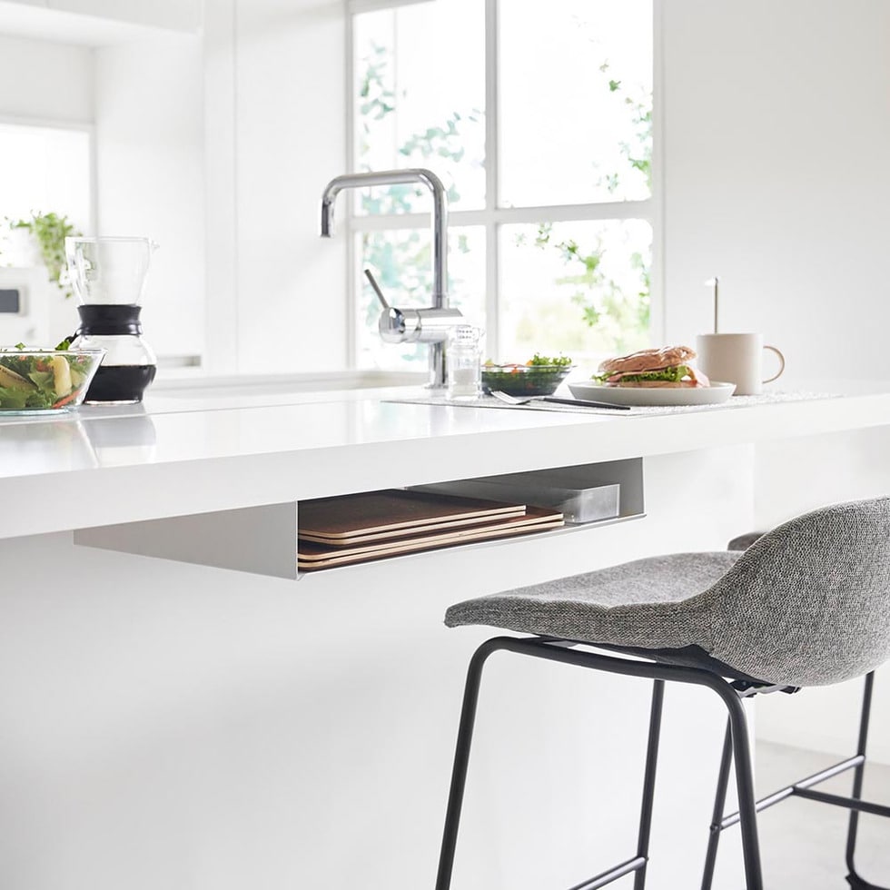 テーブル下ランチョンマット収納ラック タワー 山崎実業 公式 tower 1873 1874 ホワイト ブラック 送料無料