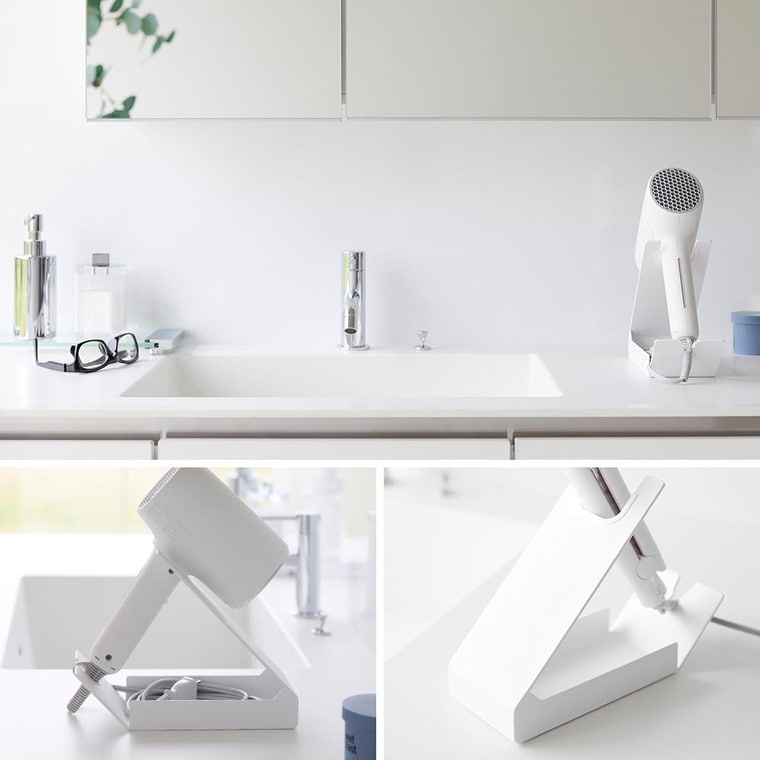 収納付きドライヤー&ヘアーアイロンスタンド タワー 山崎実業 公式 tower 1334 1335 ホワイト ブラック 送料無料