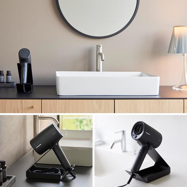 収納付きドライヤー&ヘアーアイロンスタンド タワー 山崎実業 公式 tower 1334 1335 ホワイト ブラック 送料無料