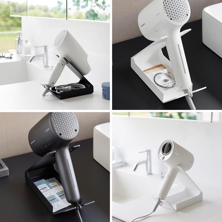 収納付きドライヤー&ヘアーアイロンスタンド タワー 山崎実業 公式 tower 1334 1335 ホワイト ブラック 送料無料